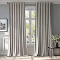 MIULEE Silver Gray Velvet Curtains 108 inches - Luxury Blackout Curtains for Bedroom Living Room Thermal Insulated Super Soft Window Drapes Rod Pocket & Back Tab, W52 x L108 inches, 2 Panels