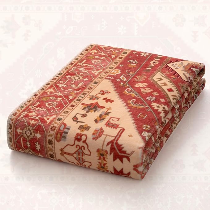 SERISSA Boho Rugs for Entryway, 2x3 Washable Non-Slip Entryway Rug Small Area Rug, Ultra Soft Oriental Vintage Red Low-Pile Indoor Door Mat Floor Carpet for Entrance Bedroom Kitchen Bathroom