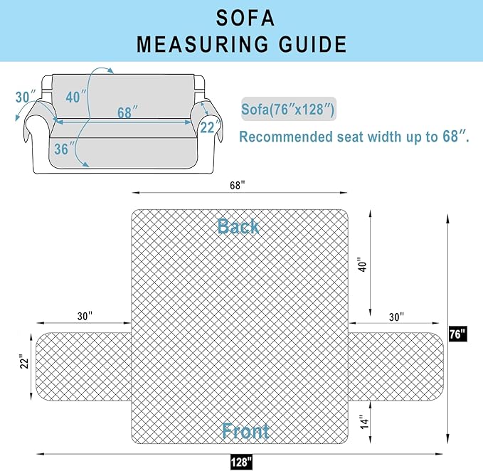 Reversible Couch Cover for 3 Cushion Couch Sofa Cover Washable for Pet Friendly with Elastic Straps Water Repellent(Sofa, Chocolate/Beige)
