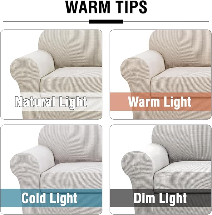 H.VERSAILTEX 2-Pieces Armchair Cover Chair Slipcovers with Arms Furniture Protector Cover Fit Armchair Width Up to 47 Inch, Jacquard Spandex Couch Covers Armchair Slipcover - Island Fossi, Chair