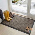 GORILLA GRIP 100% Waterproof All-Season WeatherMAX Doormat, 34x58, US Designed Natural Rubber, Stain and Fade Resistant, Low Profile Indoor Outdoor Door Mats, Easy Clean Patio Mat, Latte Quatrefoil
