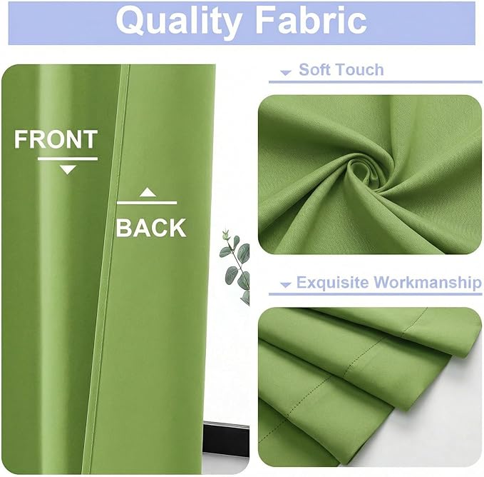 Simplebrand Ava Lime Short 36 Inches Blackout Curtain 2 Panels Set, Half Window Rod Pocket Privacy Curtain Tiers for Kitchen, Curtains Blackout for Bathroom Shades, W40 x L36 Inch, Lime