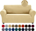 Joccun Stretch Sofa Cover for 2 Cushion Couch, Water Repellent Slipcover Protector, Washable Polyester Spandex Furniture Cover for Living Room, Pets (Champagne)