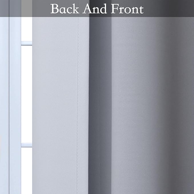 SimpleHome Ombre Room Darkening Curtains 45 inches Length for Bedroom,Grommet Gradient Light Blocking Black Gradient Window Curtains for Living Room,2 Panels, 42x45 inches
