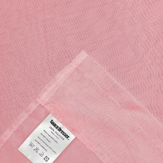 SpaceDresser Sheer Voile Window Treatment Rod Pocket Curtain Panels for Kitchen Bedroom Living Room Drapes Sunlight Filtering Privacy Semi Home Decor Assorted Colors Sizes (Blush, 52 W x 72 L)