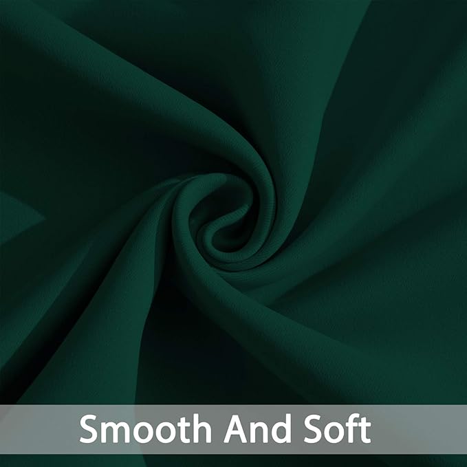 Yakamok Light Blocking Blackout Curtains， Thermal Insulated Room Darkening Drapes for Bedroom, Solid Grommet Top Window Curtains, 52x72 Inch, Dark Green, 2 Panels