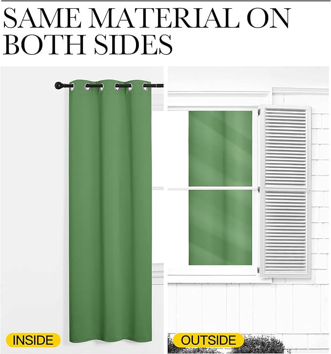 NICETOWN Froest Green Blackout Curtains 40 inches Length for Kitchen, 2 Panels, 29" Wide, Thermal Insulated Decoration Drapes for Small Window