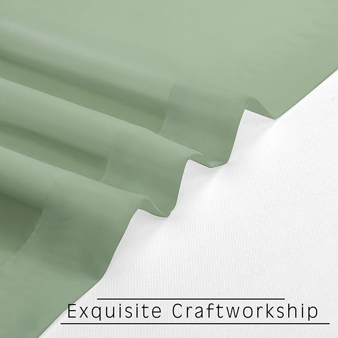 OWENIE Sheer Curtains Living Room 54 inches Long, Rod Pocket Curtain Sheers Bedroom, Light Filtering Voile Panels Drapes Basement Small Window Treatments 2 Panels, 42" W x 54" L, Sage Green