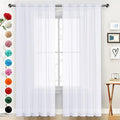 SpaceDresser Sheer Voile Window Treatment Rod Pocket Curtain Panels for Kitchen Bedroom Living Room Drapes Sunlight Filtering Privacy Semi Home Decor Assorted Colors Sizes (Optical White, 52 W x 96 L)