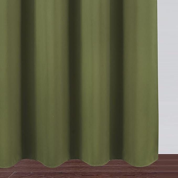 LEMOMO Olive Green Blackout Curtains 42 x 63 Inch Length/Set of 2 Curtain Panels/Thermal Insulated Room Darkening Blackout Curtains for Bedroom