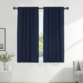 PONY DANCE Blackout Curtains for Bedroom - 72 Inches Length Thermal Insulated & Privacy Rod Pocket Curtain Drapes for Kitchen Home Decoration, 52 W x 72 L, Navy Blue, 2 Pieces