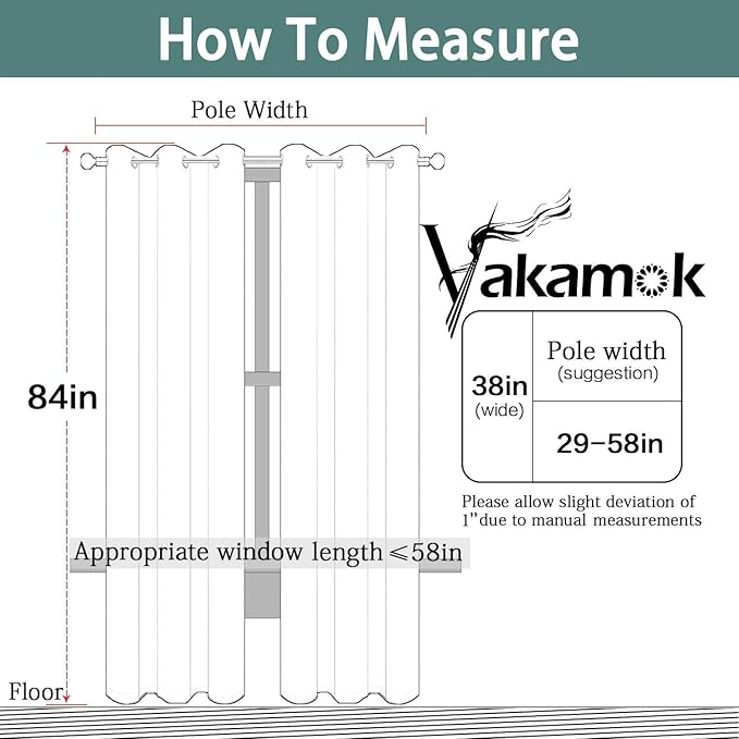 Yakamok Dove Grey Room Darking 84 Inch Length 2 Panel Sets for Livingroom Dining Room Darkening Thermal Insulated Bay Window Hotel Modern Elegant Black Out Sunblock Curtins/Bedroom,38 x 84 Inches
