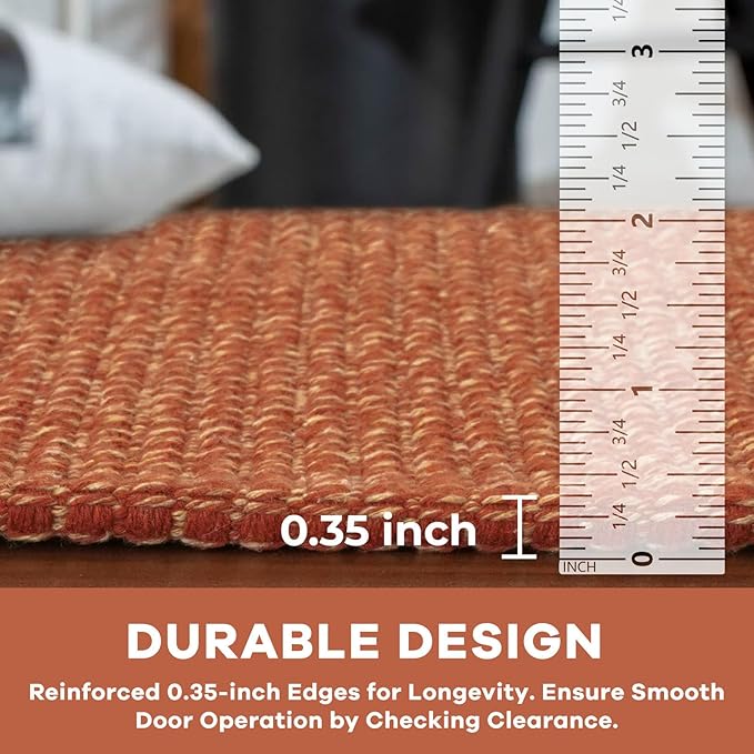 KOZYFLY Runners for Hallways 2x8 ft Washable Kitchen Runner Non Slip Rubber Backed Hall Runners Cotton Entryway Runner Rugs Floor Carpet for Indoor Backdoor Bedroom Kitchen, Orange/Tan
