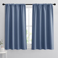 RYB HOME 54 inch Blackout Curtains for Living Room, Rod Pocket Thermal Insulated Small Window Drapes Room Darkening Shades for Bedroom Studio Dorm, W 42 x L 54 inch, Set of 2 Panels, Stone Blue