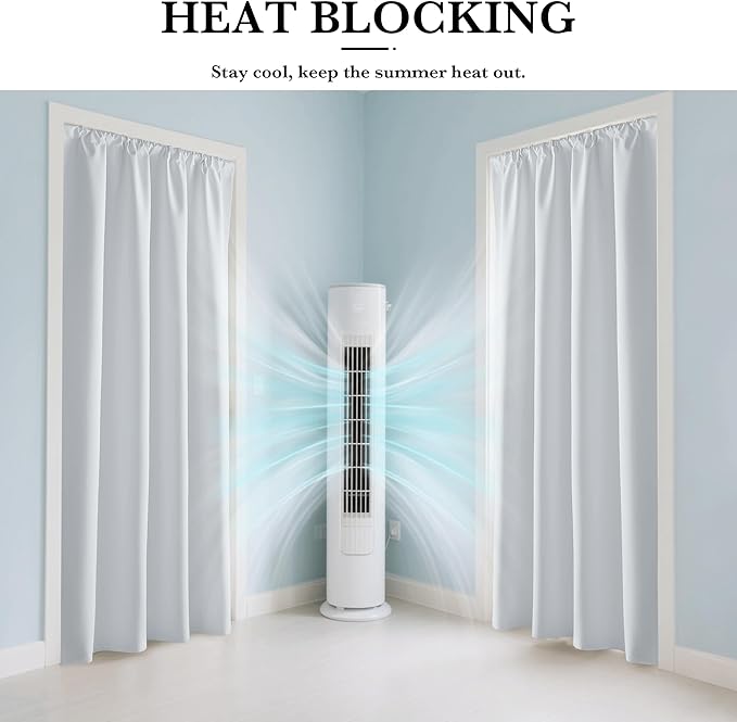 RYB HOME White 100% Blackout Curtains, Thermal Insulated Heat & UV Blocking Total Room Darkening Privacy Drapes for Bedroom Dining Living Room, Width 42 by Length 72, White, 2 Panels