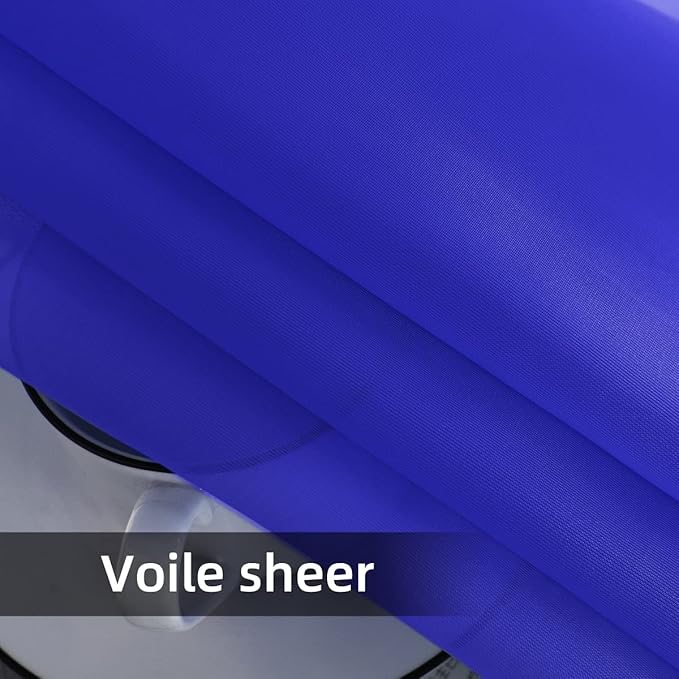 SpaceDresser Sheer Voile Window Treatment Rod Pocket Curtain Panels for Kitchen Bedroom Living Room Drapes Sunlight Filtering Privacy Semi Home Decor Assorted Colors Sizes (Sapphire, 52 W x 84 L)