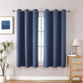 ChrisDowa Grommet Blackout Curtains for Bedroom and Living Room - 2 Panels Set Thermal Insulated Room Darkening Curtains (Stone Blue, 38W x 45L)