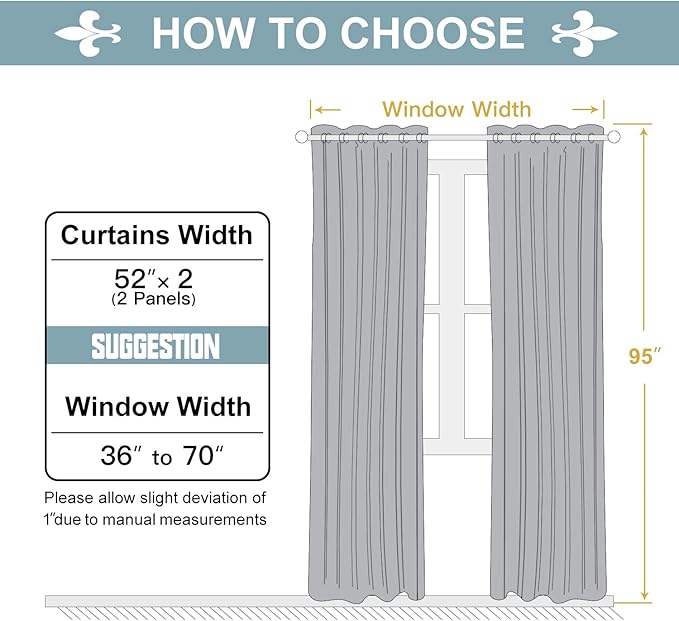 ChrisDowa 100% Blackout Curtains for Bedroom with Black Liner, 2 Thick Layers Total Blackout Thermal Insulated Grommet Long Window Curtains 2 Panels Set (Cappuccino, 52 x 95 Inch)