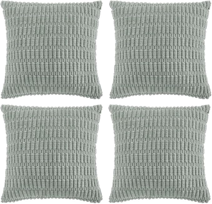 Fancy Homi 4 Packs Decorative Throw Pillow Covers for Living Room Couch Bed, Modern Farmhouse Boho Home Decor, Accent Cushion Case (20 x 20-Inch, Grey Blue)