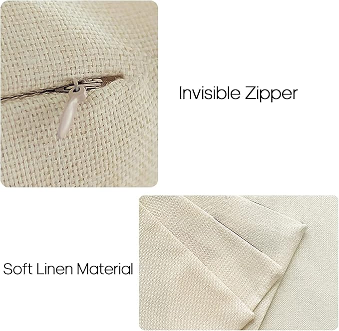 YCOLL Pillow Covers 16x16 Set of 4, Modern Sofa Throw Pillow Cover, Decorative Outdoor Linen Fabric Pillow Case for Couch Bed Car, Aqua Blue