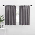 NICETOWN Short Curtains, Grey Window Curtains for Bedroom, Home Decoration Thermal Insulated Rod Pocket Blackout Blinds & Drapes for Small Windows (Gray, 2 Panels, W42 x L36 -Inch)