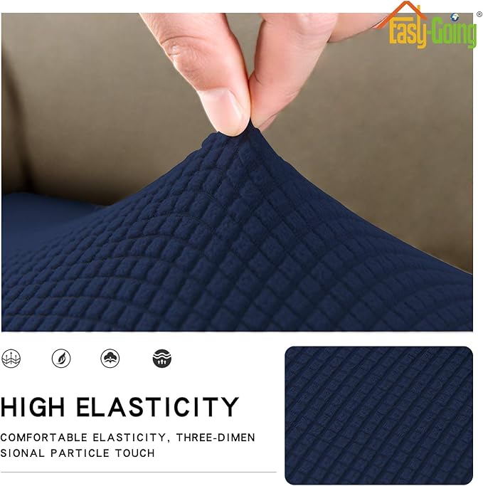 Easy-Going Stretch Cushion Cover Sofa Cushion Furniture Protector Sofa Seat Sofa slipcover Sofa Cover Soft Flexibility with Elastic Bottom(Sofa Cushion, Navy)
