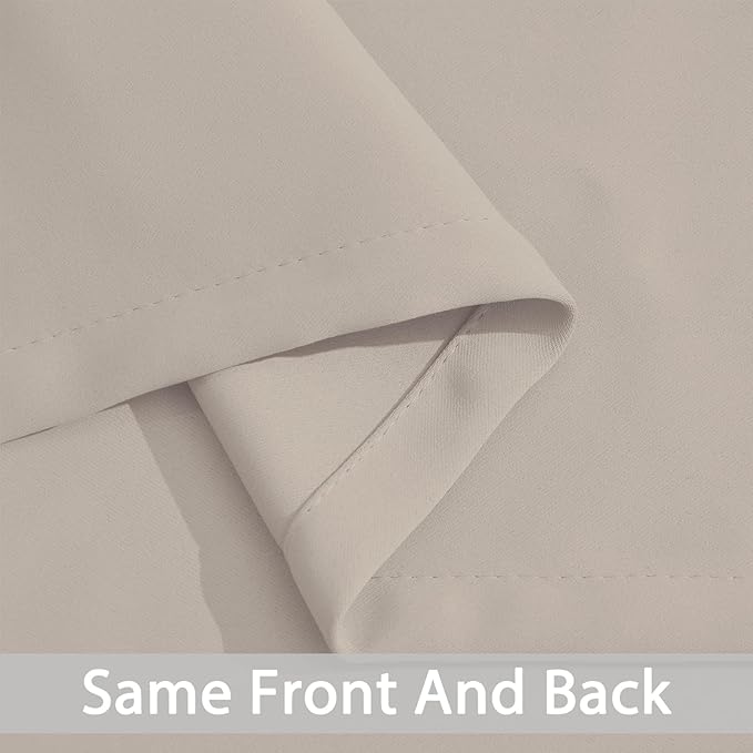 Yakamok Blackout Curtains Room Darkening Thermal Insulated Window Panels,Solid Grommet Top Drapes for Bedroom/Living Room(42Wx72L, Natural, 2 Panels)