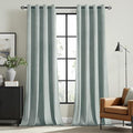 MIULEE Velvet Curtains Misty Blue Elegant Grommet Thermal Insulated Soundproof Room Darkening Curtains/Drapes for Classical Living Room Bedroom Decor 52 x 84 Inch Set of 2
