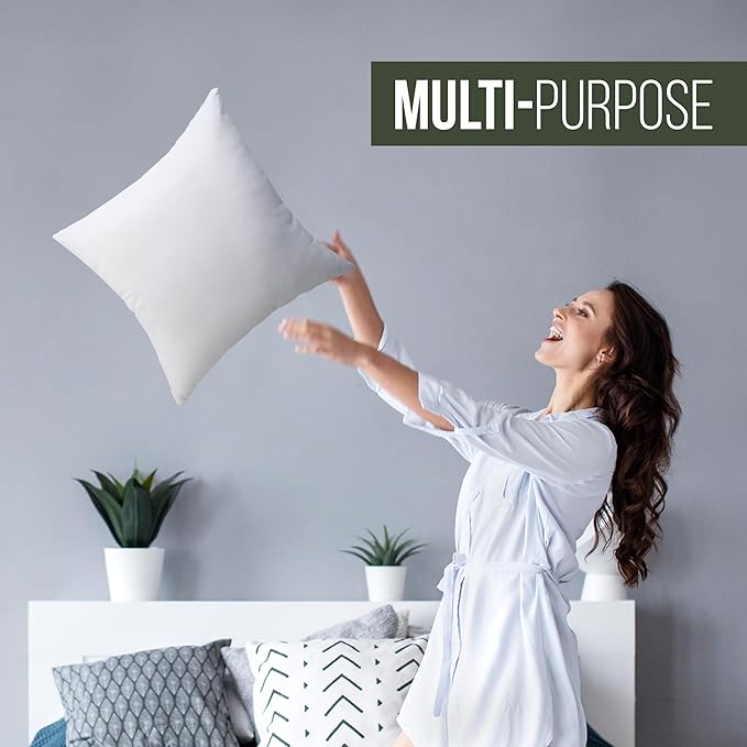 Utopia Bedding Throw Pillows (Set of 1, White) – 18 x 18 Inches Down Alternative Pillows for Bed, Sofa, and Couch - Fluffy Decorative Stuffer Pillow for Indoors & Outdoors