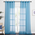 NICETOWN Voile Sheer Turquoise Curtains 90 inch Length, Grommet Airy Voile Sheer Drapes Light Filtering Window Treatments for Bedroom/Living Room, 2 Panels, W54 x L90