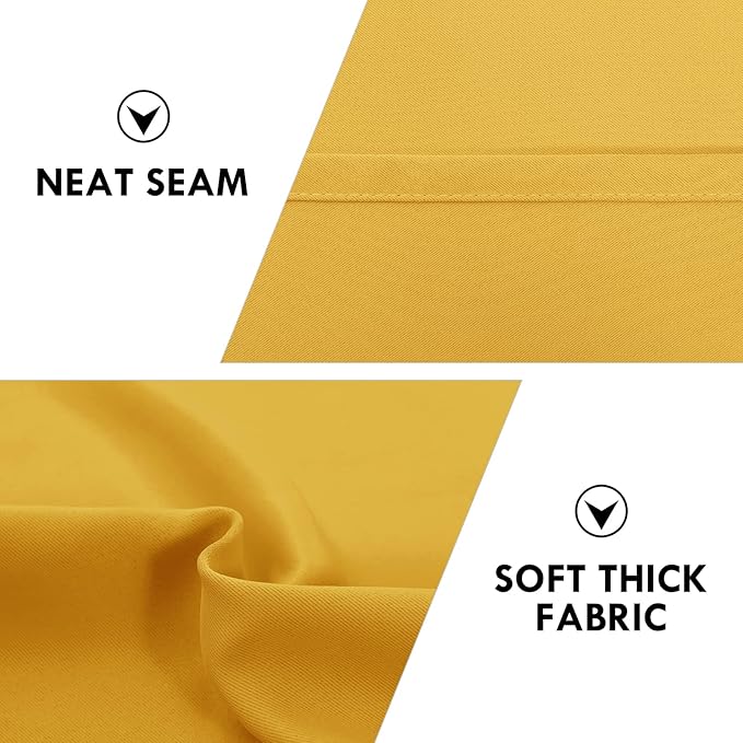 DWCN Blackout Curtains Room Darkening Thermal Insulated Bedroom Curtains Window Curtain Panels, 38 x 84 inches Long, Set of 2 Yellow Rod Pocket Drapes