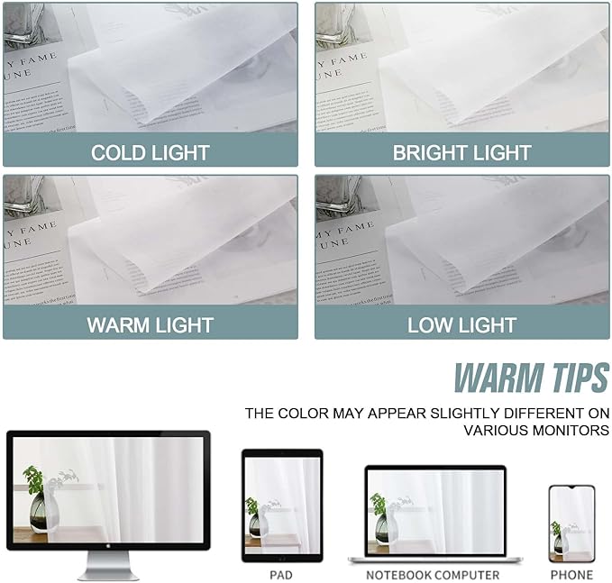 White Valances for Windows 14 inch Length 2 Panels Set, Small Voile Sheer Curtains for Bathroom, Soft Fabric Lightweight Light Filtering Kitchen Curtains, Dual Rod Pocket, 2x42Wx14L Inches
