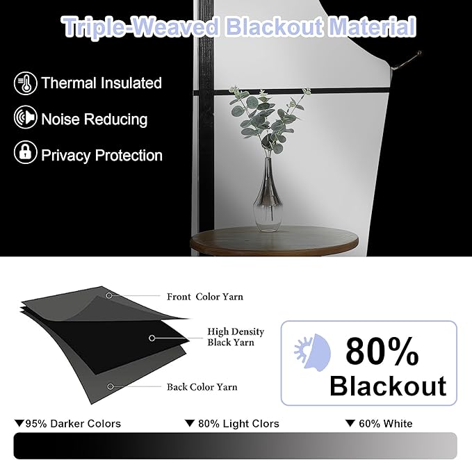 Simplebrand Ava Biscotti Beige Blackout Curtains for Bedroom 96 Inches Long 2 Panels, Solid Thermal Insulated, Energy Saving Nursery Window Treatment Curtains Blackout Drapes, W50 x L96 Inch