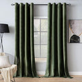 MIULEE Velvet Curtains Olive Green Extra Long Elegant Grommet Curtains Thermal Insulated Soundproof Room Darkening Curtains/Drapes for Classical Living Room Bedroom Decor 52 x 120 Inch Set of 2