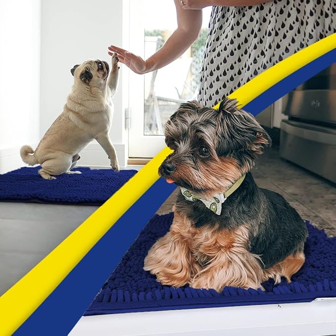 Muddy Mat® | Super Absorbent Door Mat Indoor, Microfiber Quick Dry Chenille Entryway Rug, Non-Slip Front Door Mat, Indoor Mats for Entryway, Machine Washable Pet Rug, Navy Blue XXL 60"X48"