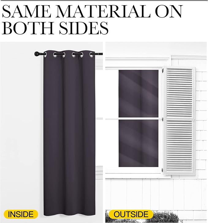 NICETOWN Greyish Purple Blackout Curtains 78 inches Length for Living Room, 2 Panels, 55" Wide, Thermal Insulated Decoration Drapes for Bedroom Window