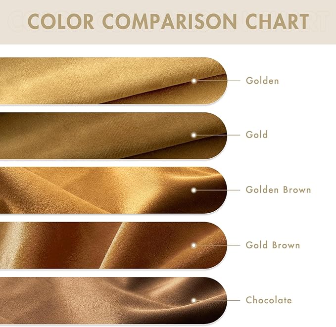 MIULEE Velvet Curtains Golden Elegant Grommet Thermal Insulated Soundproof Room Darkening Curtains/Drapes for Classical Living Room Bedroom Decor 52 x 108 Inch Set of 2