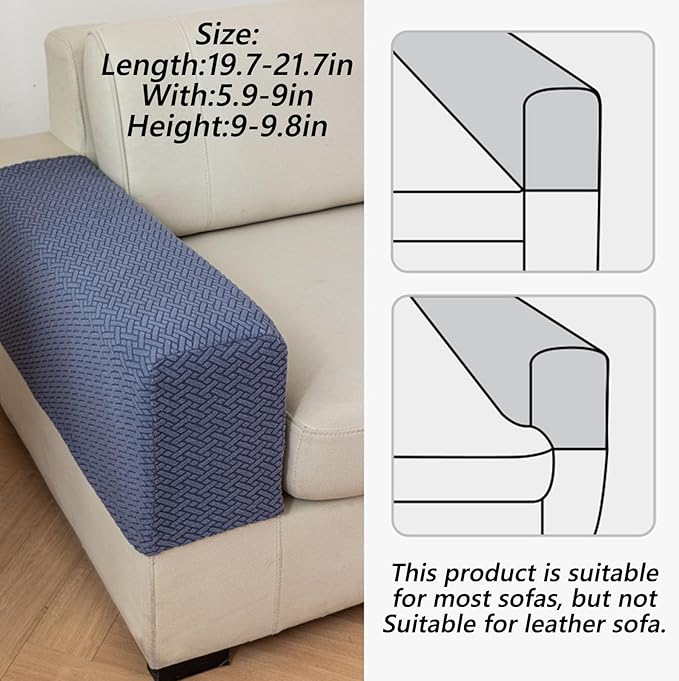 Soothing Home Sofa Covers, Sofa Hero Covers, Wear-Resistant Universal Couch Covers Washable Stretch Sectional Couch Cushion Covers (Coffee,Arm Rest Covers 2pcs)
