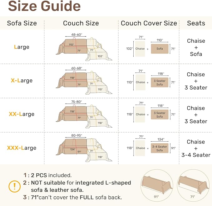 Sectional Couch Covers, 2 Pieces Washable L Shaped Couch Covers Sofa Blanket for Dogs Pet Friendly Sectional Sofa Slipcovers Furniture Covers,71"x 102"+ 71"x 110",(Large,Dark Gray)