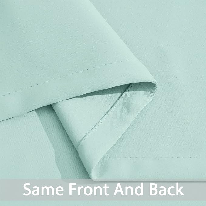 Yakamok Blackout Curtains Room Darkening Thermal Insulated Window Panels,Solid Grommet Top Drapes for Bedroom/Living Room(62Wx72L, Aqua, 2 Panels)