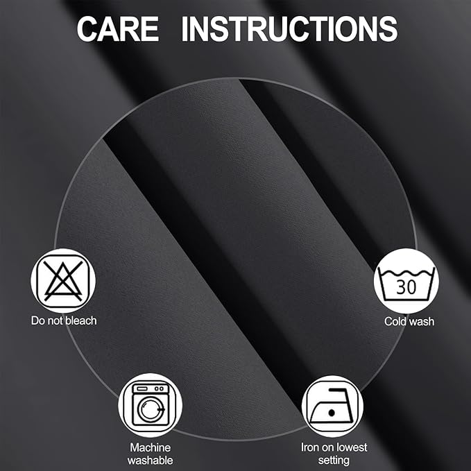 LEMOMO Dark Grey Blackout Curtains/38 x 54 Inch/Set of Two Panels Grommet Living Room Curtains