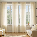 MIULEE Butter Cream Sheer Curtains 102 Inches Long, 4 Panels Set, Light Filtering Rod Pocket Voile Drapes for Living Room and Bedroom, Airy Soft Fabric Window Treatments, 42 x 102 Inches