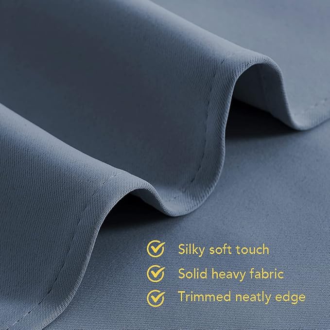 NICETOWN Window Treatment Blackout Curtain Panels, Home Décor Thermal Insulated Solid Grommet Blackout Draperies/Drapes for Bedroom (Set of 2 Panels, 42 by 72 Inch, Stone Blue)