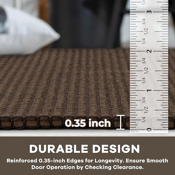 KOZYFLY Extra Long Runners for Hallways 3x16 ft Washable Kitchen Runner Non Slip Rubber Backed Hallway Rug Cotton Entryway Runner Rug Floor Carpet for Indoor Hall, Kitchen, Stair, Reddish Brown/Coffee