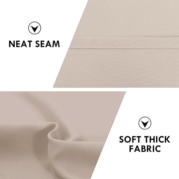 DWCN Blackout Curtains for Living Room Thermal Insulated, Energy Saving & Noise Reducing Bedroom Curtains, Camel, W 70x L 63 Inch, Set of 2 Rod Pocket Curtain Panels