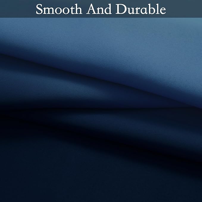 SimpleHome Ombre Room Darkening Curtains for Boys Bedroom, Light Blocking Gradient Grey White to Blue Thermal Insulated Grommet Window Curtains/Drapes for Living Room,2 Panels, 52x84 inches Length