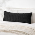 MIULEE Pack of 1 Black Long Body Lumbar Decorative Throw Pillow Cover 14x36 Inch for Halloween Bed Couch Sofa Living Room Soft Boho Pillow Cover Modern Farmhouse Home Decor
