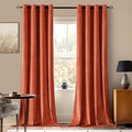 MIULEE Velvet Curtains for Fall Elegant Grommet Burnt Orange Curtain Thermal Insulated Soundproof Room Darkening Rust Terracotta Curtains/Drapes for Living Room Bedroom Decor 52 x 90 Inch Set of 2