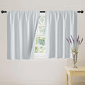 RYB HOME White 100% Blackout Curtains, Short Thermal Insulated Heat & UV Blocking Total Room Darkening Privacy Drapes for Small Window, Width 42 by Length 45, White, 2 Panels