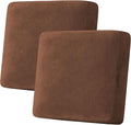 H.VERSAILTEX Velvet Stretch Couch Cushion Cover Plush Cushion Slipcover for Chair Loveseat Sofa Cushion Furniture Protector Seat Cushion Sofa Cover (2 Piece Large Sofa Cushion Covers, Caramel)